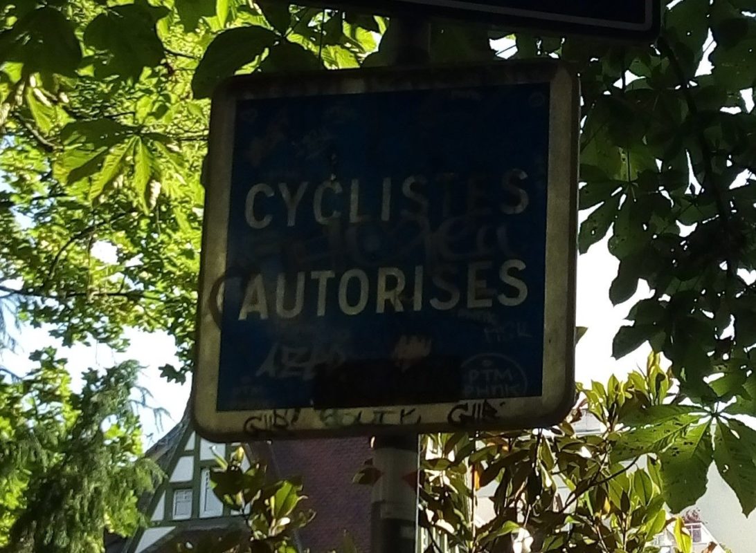 panneau "cyclistes autorisés", à Strasbourg